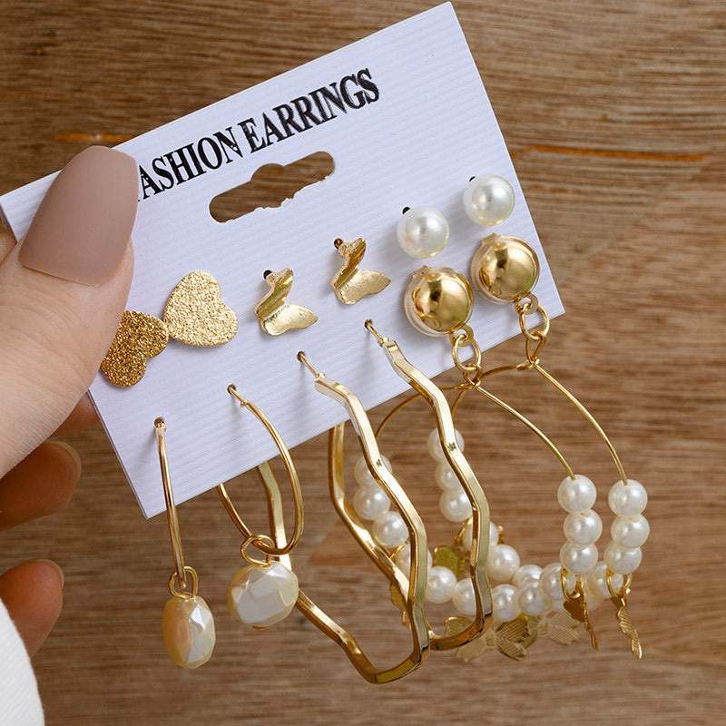 Wholesale Vintage Gold Geometric Women's Earring Set