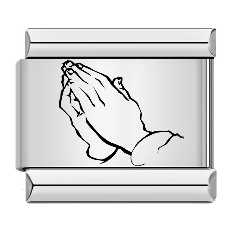 Wholesale Italian Charm Bracelet 9mm DIY  laser-engraved cross  Creative Stainless Steel Composable Bracelet