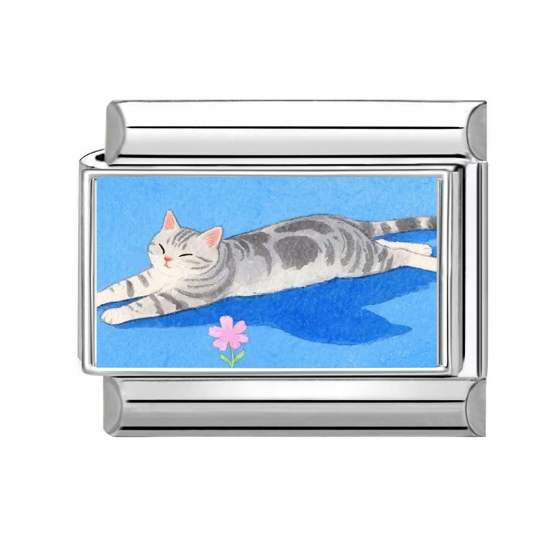 Wholesale 9mm Italian Charm Starter Bracelets DIY square Single Section Creative Stainless Steel Composable Bracelet