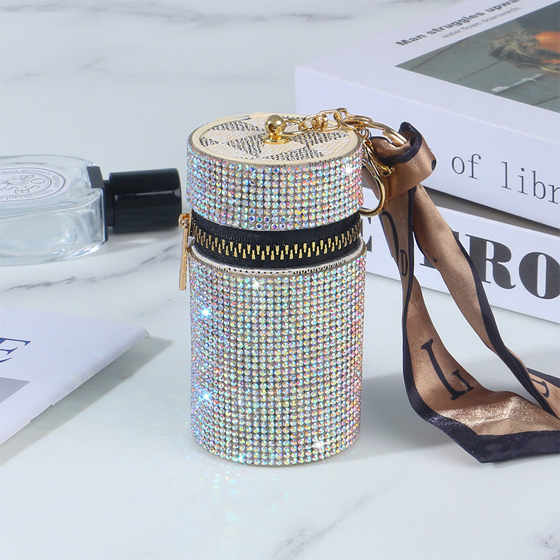 Wholesale Leather Diamond Lipstick Coin Purse Keychains ACC-KC-RuiJie003