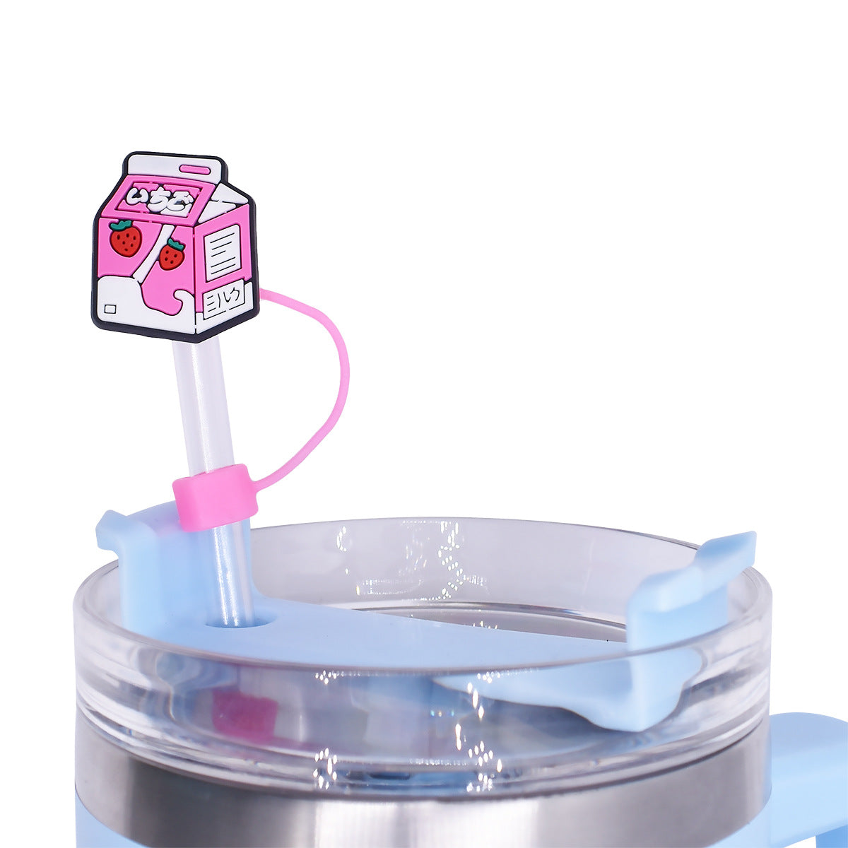 Wholesale Random 100pcs 10mm Straw Tube Cap Pink Series PVC Soft Rubber Straw Plugs ACC-SCR-RYY019