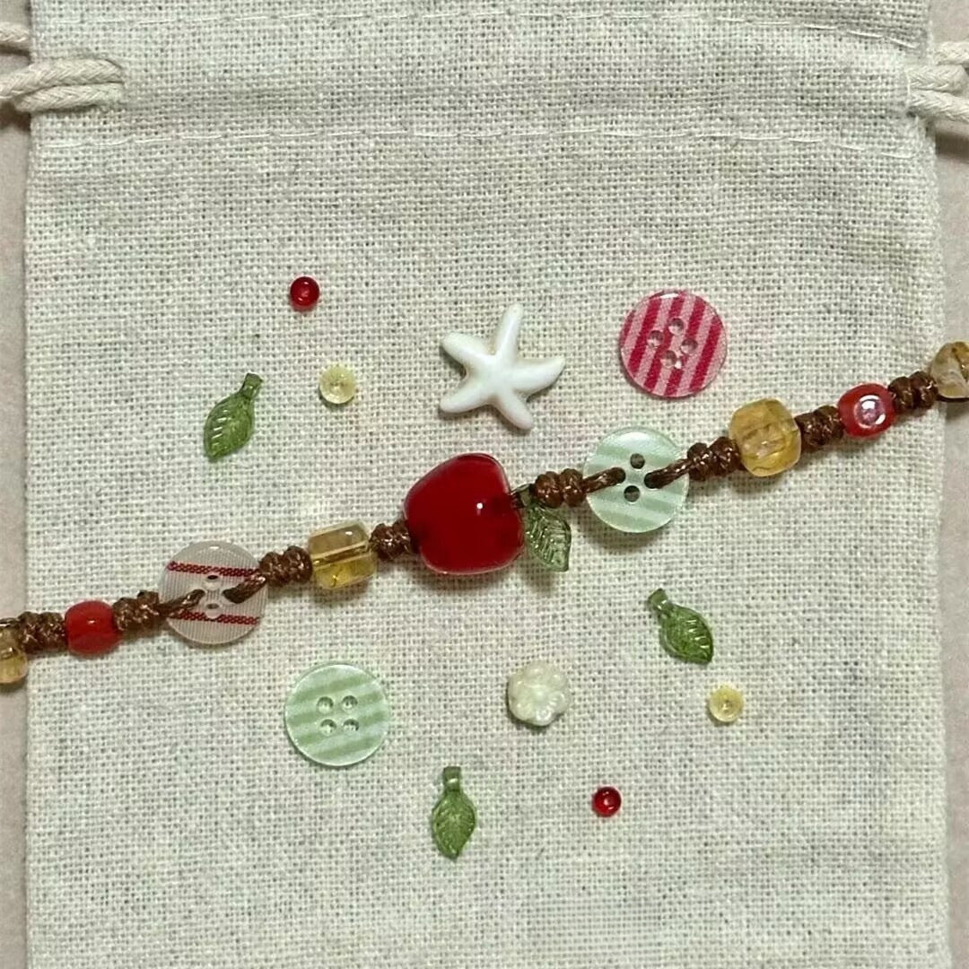 Wholesale Button Apple Beaded Cute Bracelet