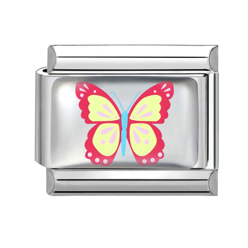 Wholesale 9mm Italian Charm Starter Bracelets DIY square Single Section Creative Stainless Steel Composable Bracelet