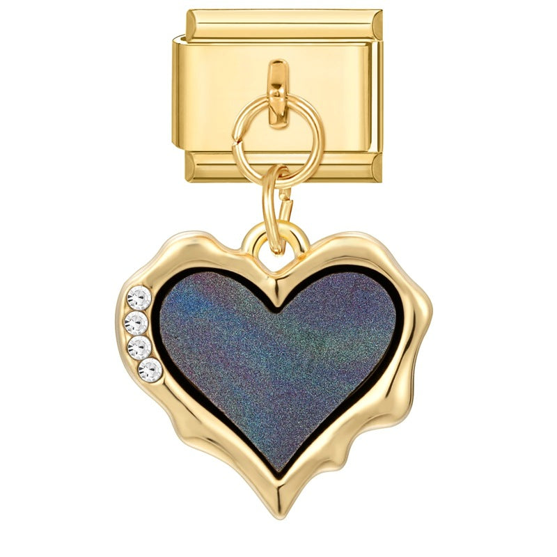 Wholesale Italian Charm Bracelet 9mm DIY Splicing Gold Butterfly Pendant Stainless Steel Composable Bracelet