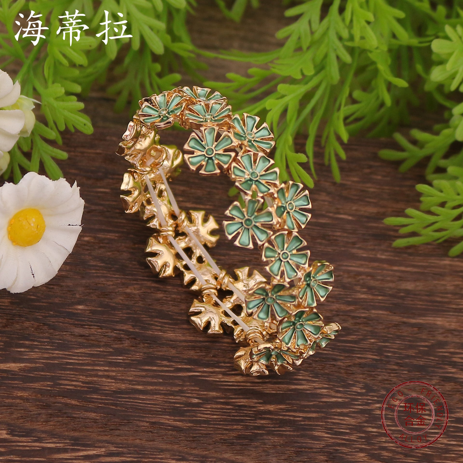 Wholesale  color painting oil geometric small flower elastic bracelet