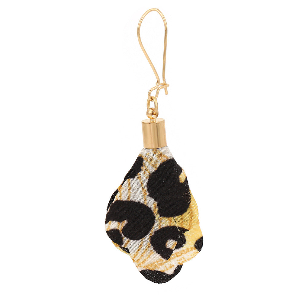 Wholesale irregular vintage leopard print pendant earrings