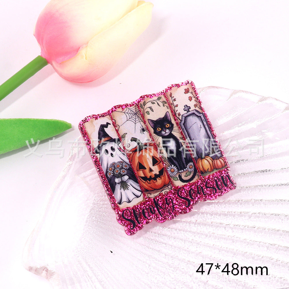 Wholesale 10pcs DIY Flatback Cartoon  Acrylic Flatback Badge Reels Retractable Keychain DIY Accessories