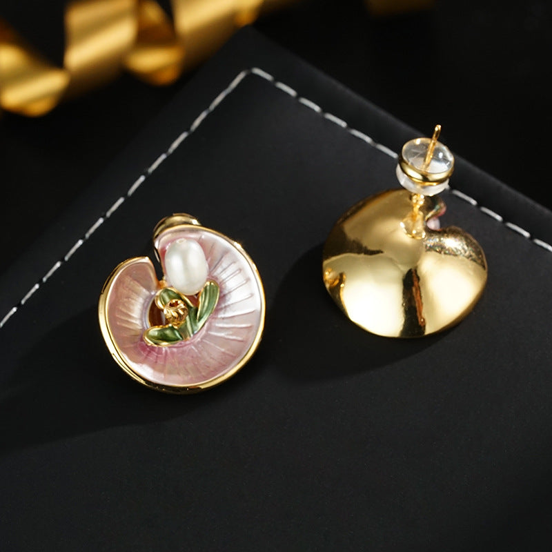 Wholesale Natural Pearl Earrings Flower Earrings