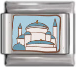 Wholesale Italian Charm Bracelet 9mm DIY Splicing Coffee Villa Stainless Steel Composable Bracelet