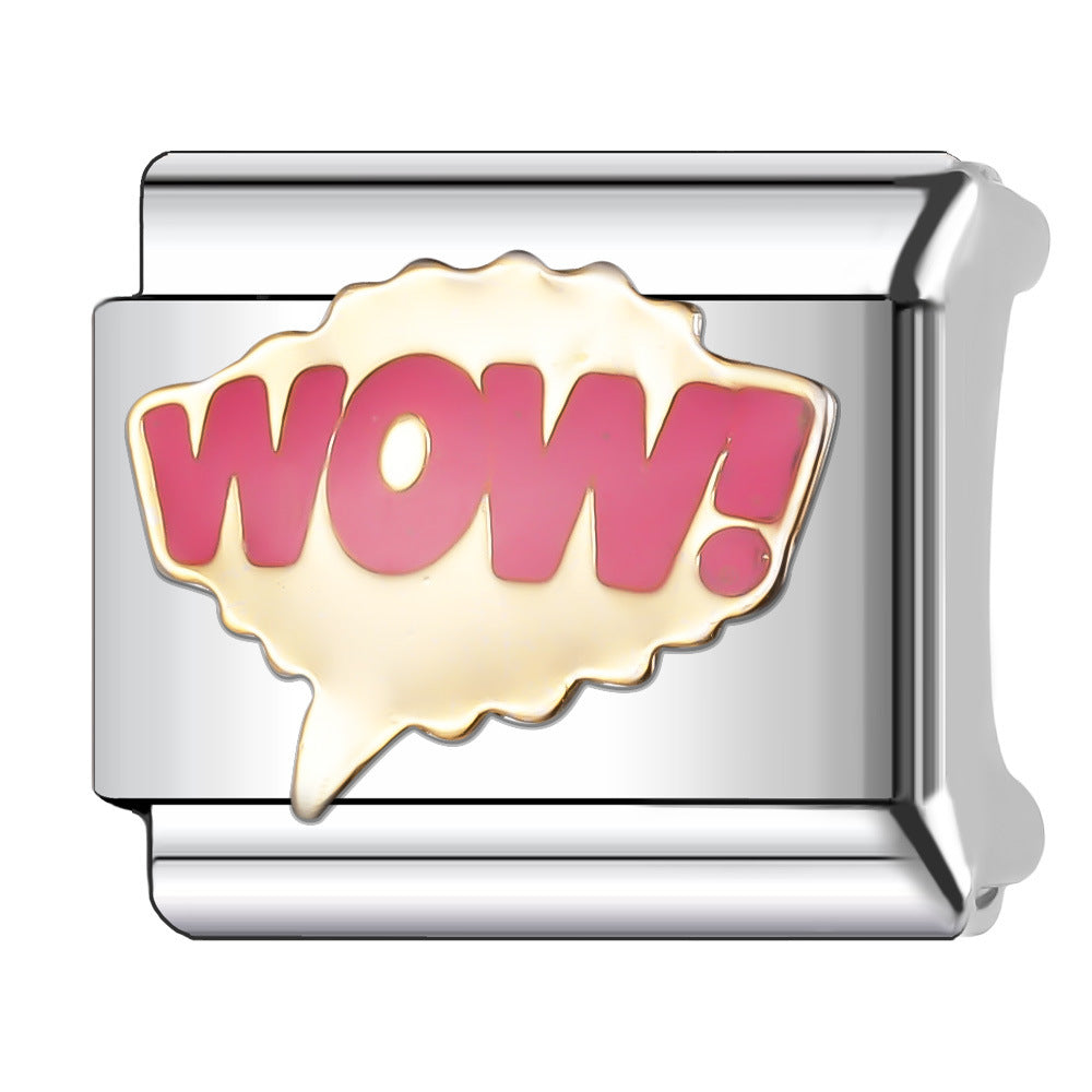 Wholesale Italian Charm Bracelet 9mm DIY Splicing English Retro Series Stainless Steel Composable Bracelet