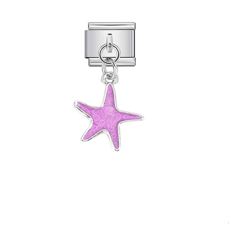 Wholesale Pink Crystal Flower Moon Pendant Charm for DIY Bracelet Watch - Stylish Jewelry Accessory for Women