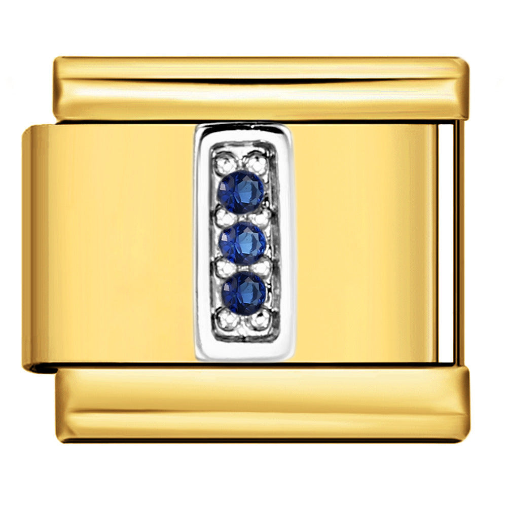 Wholesale 9mm Italian Charm Starter Bracelets DIY Letter Single Section Creative Stainless Steel Composable Bracelet