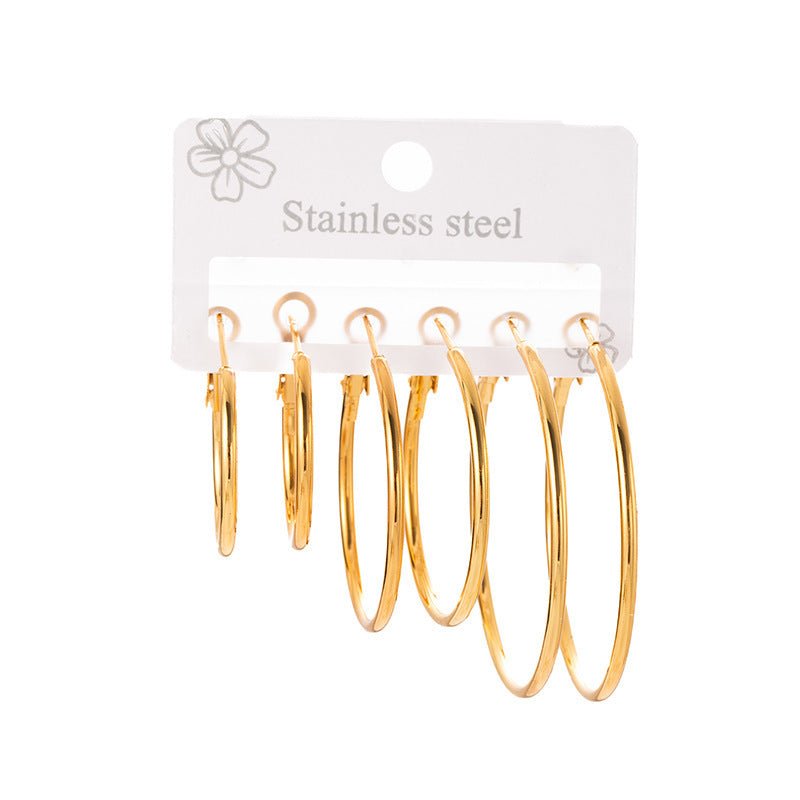 Wholesale Light Luxury Star Hoop Earrings for Women - Titanium Steel Electroplated,  Boutique Resale