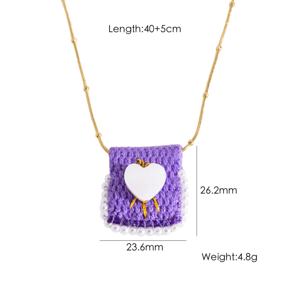 Wholesale  Handmade Bag Titanium Steel Necklace