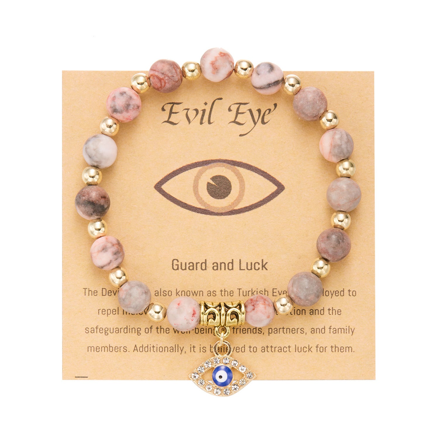 Wholesale Evil Eye Natural Stone Beads Bracelet
