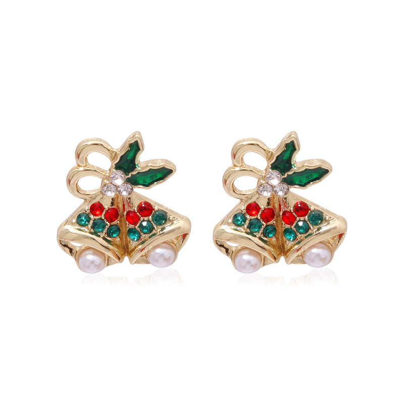 Wholesale Christmas Alloy Oil Drop Christmas Tree Snowflake Earrings ACC-ES-Bingl005