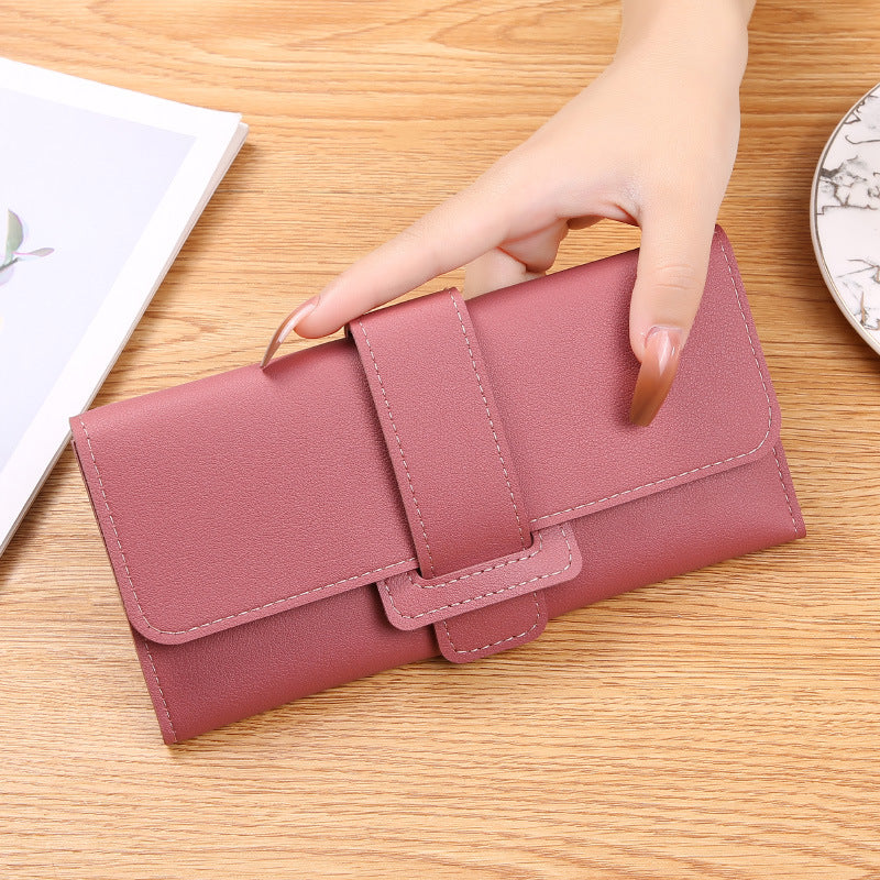Wholesale Women's Long Trifold Flap Wallet