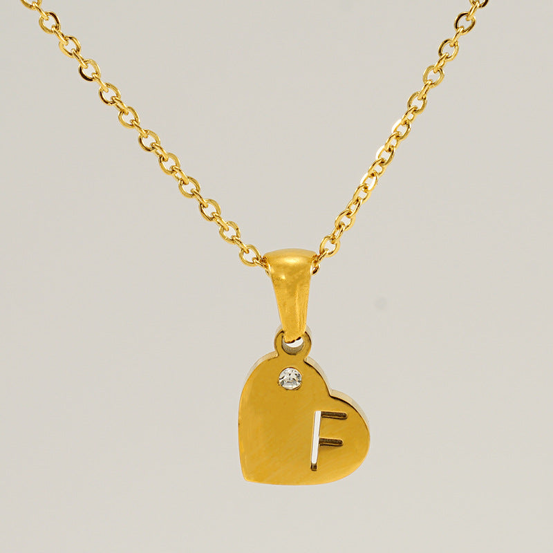Wholesale Diamond Heart Letter Necklace ACC-NE-ZhongYao005