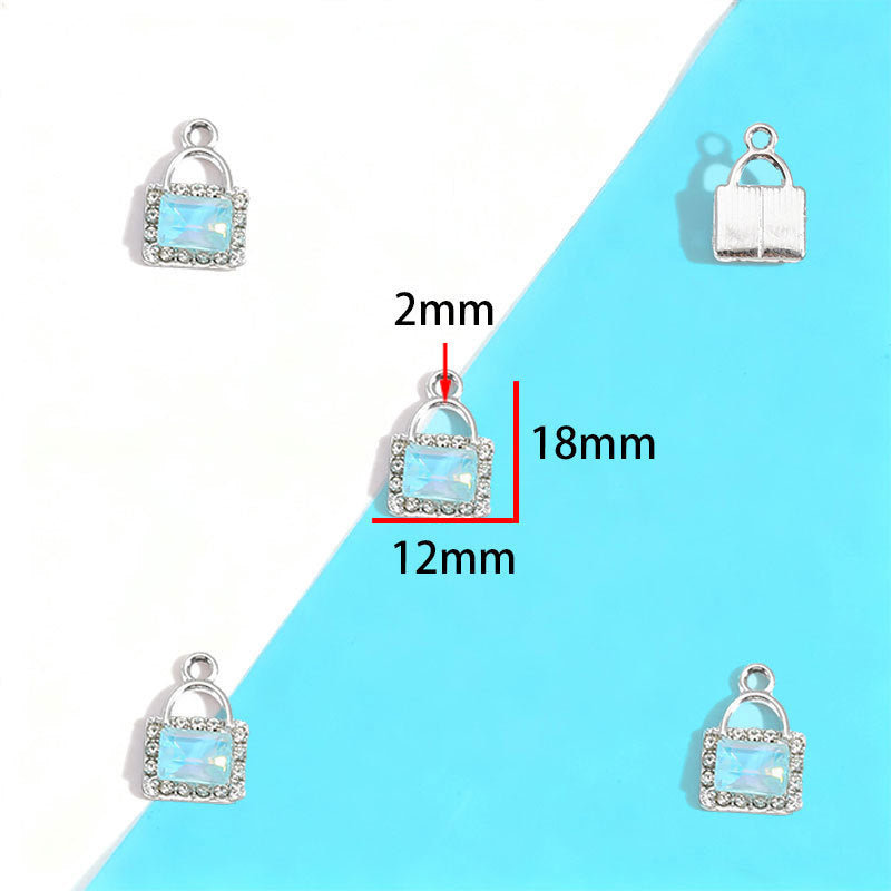 Wholesale Electroplated Zinc Alloy Blue Star Moon Resin Inlay Pendant Charms For DIY Jewelry Making Bag Charm Keychain Everyday Wear