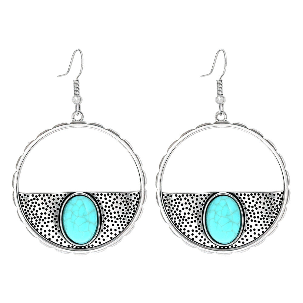 Wholesale Ethnic Style Geometric Acrylic Turquoise Earrings for Women Fashion Jewelry