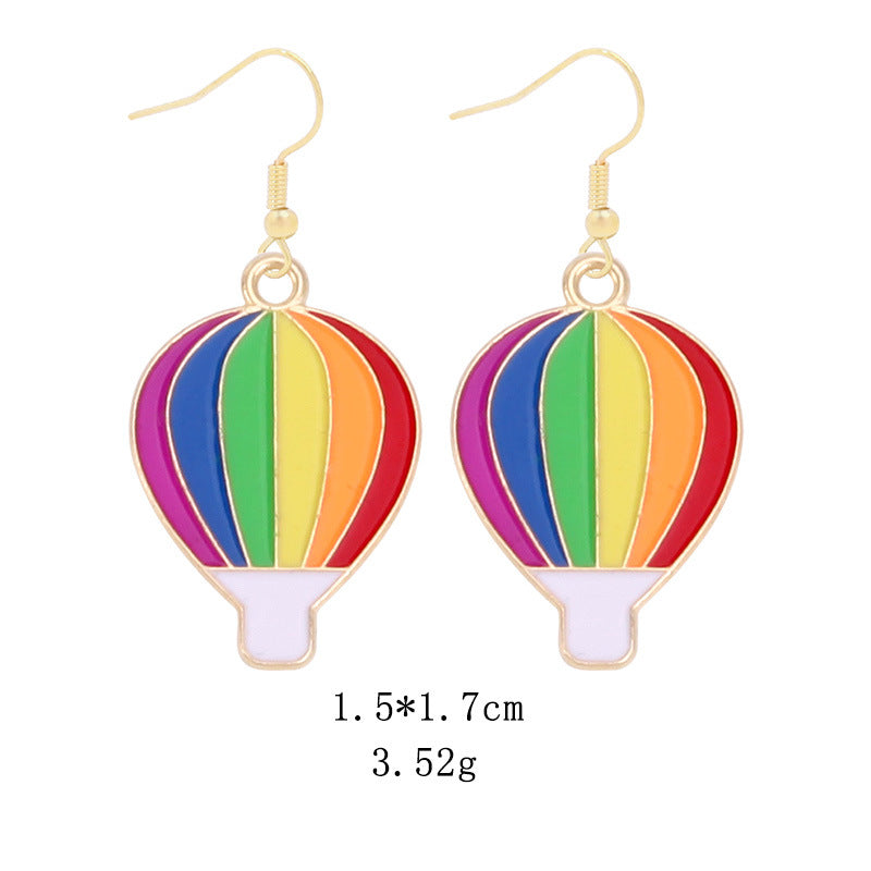 Wholesale LGBT Pride Month Rainbow Alloy Earrings ACC-ES-BinLi002