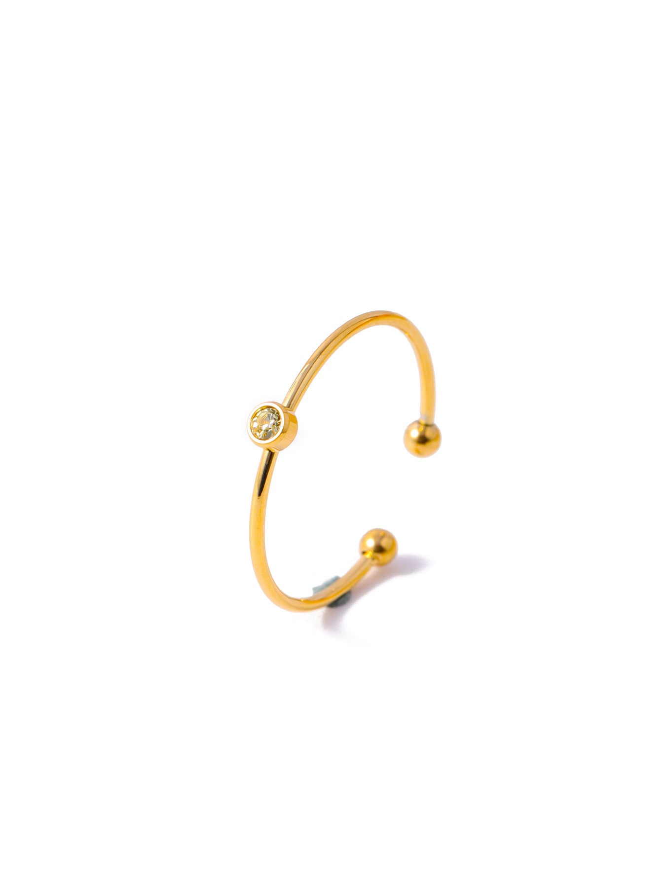 Wholesale Stainless steel round diamond zircon ring