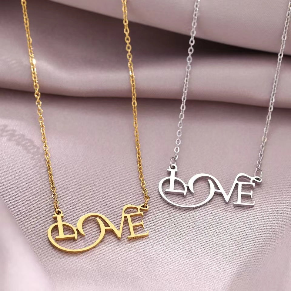 Wholesale  Stainless steel Valentine's Day LOVE necklace