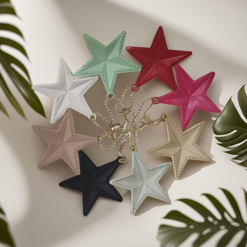 Wholesale Black Leather Star Keychain Cute Car Key Accessory Wedding Gift Bag Charm Boutique Resale