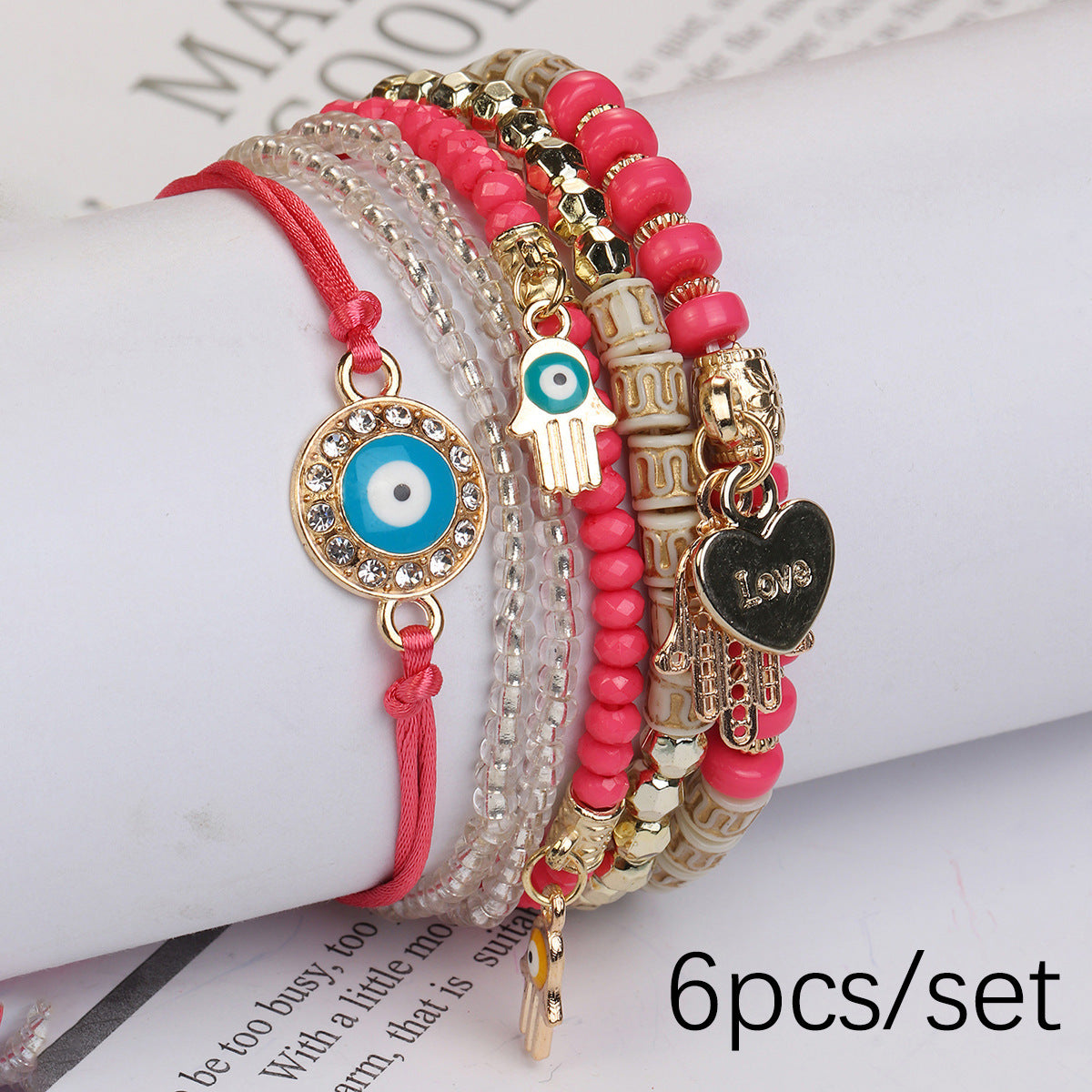 Wholesale Demon Eye Adjustable Braided Rope Multi-layer Bracelet ACC-BT-Lijie007