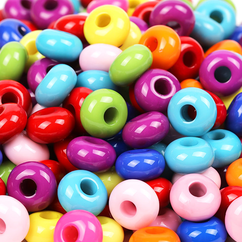 Wholesale 100pcs Solid Color Color Flat Round Plastic Beads