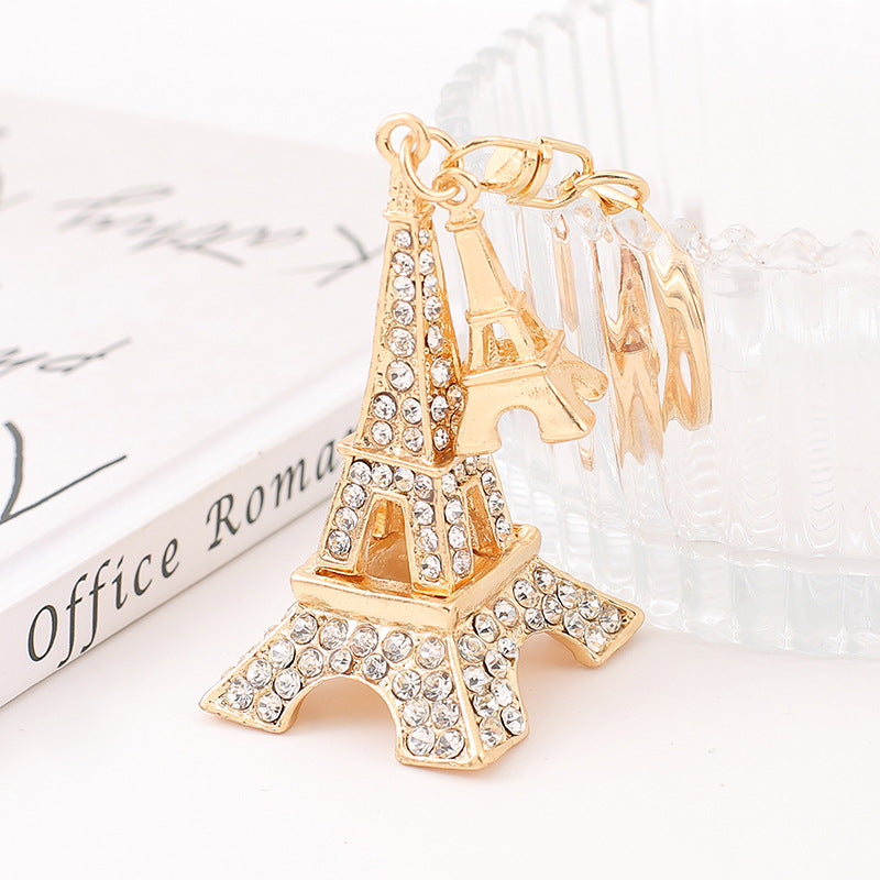 Wholesale Creative Rhinestone Paris Eiffel Tower Car Keychain
