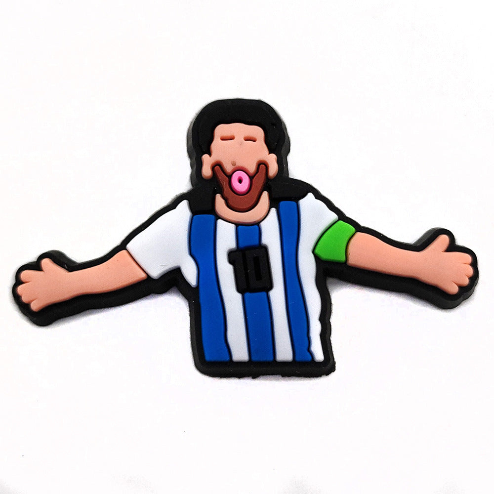 Wholesale 10pcs Football Sports Series Hole Shoe Flower Buckle Shoes Charms