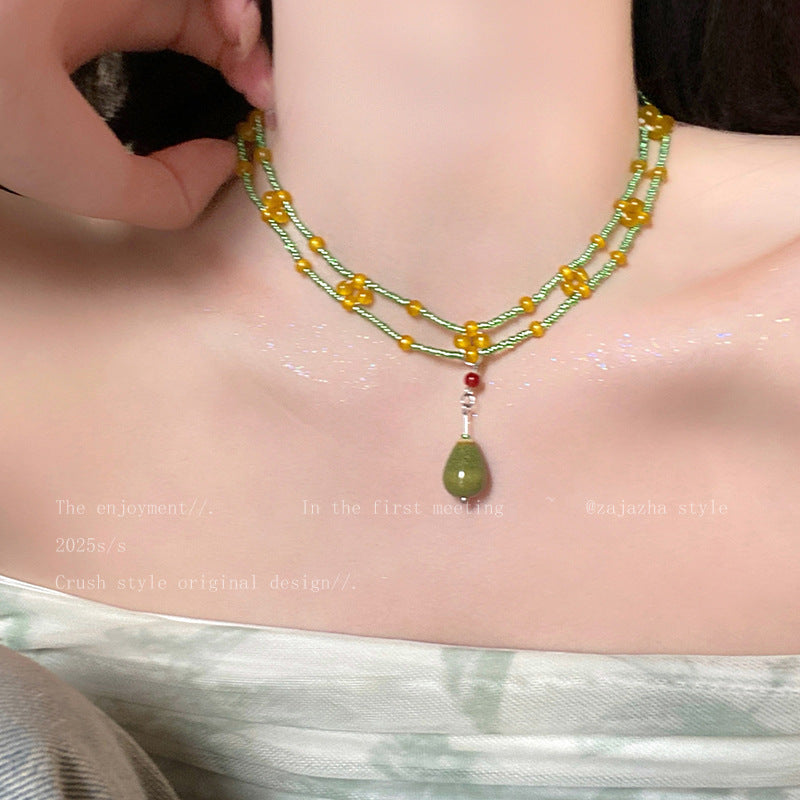 Wholesale Cartoon Elephant and Cat Beaded Necklace