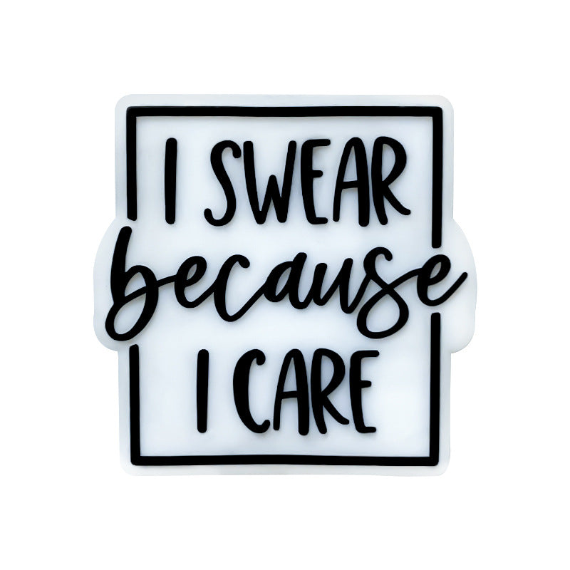 Wholesale 10pcs SWEAR English Loose Beads Silicone Beads DIY Accessories Focal Beads ACC-BDS-WDX226