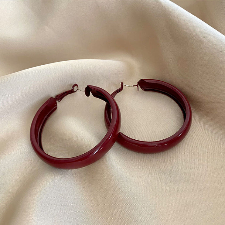 Wholesale Alloy Retro  Red Big Earrings