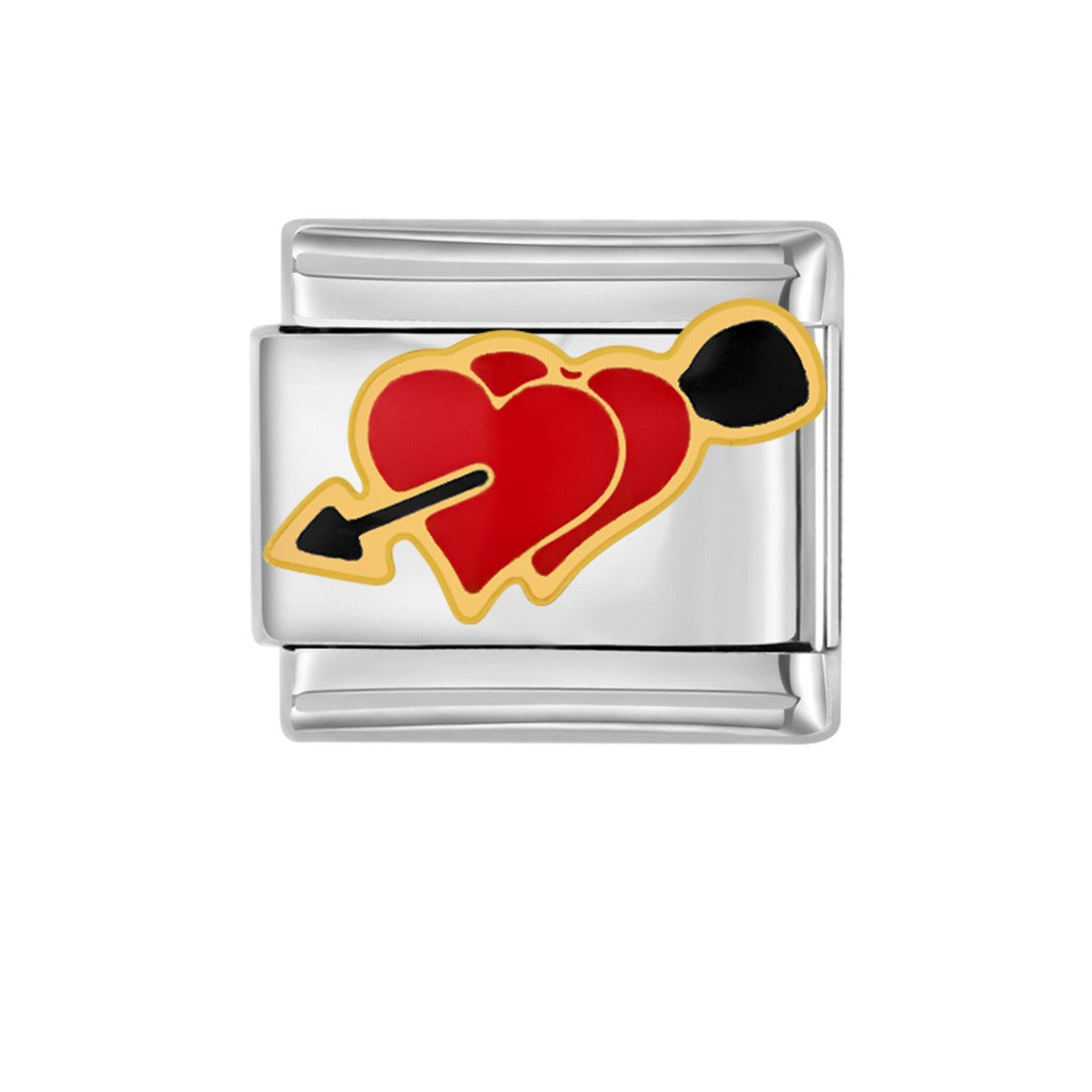 Wholesale Italian Charm Heart Titanium Steel Module Bracelet Free  Matchinging Splicing DIY Charms