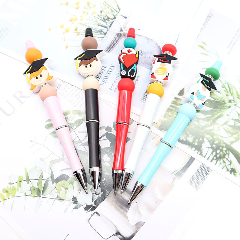 Wholesale  beaded pen cute cartoon silicone beaded pen