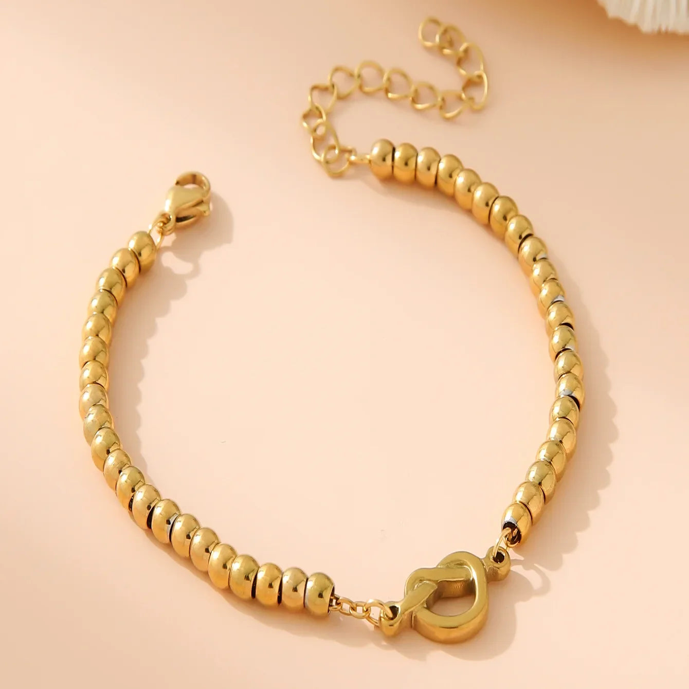 Wholesale  Stainless Steel Plated 18K Gold 4MM Beads  Mother's Day Bracelet