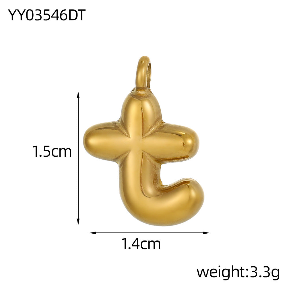 Wholesale Stainless steel bubble letter pendant necklace accessories