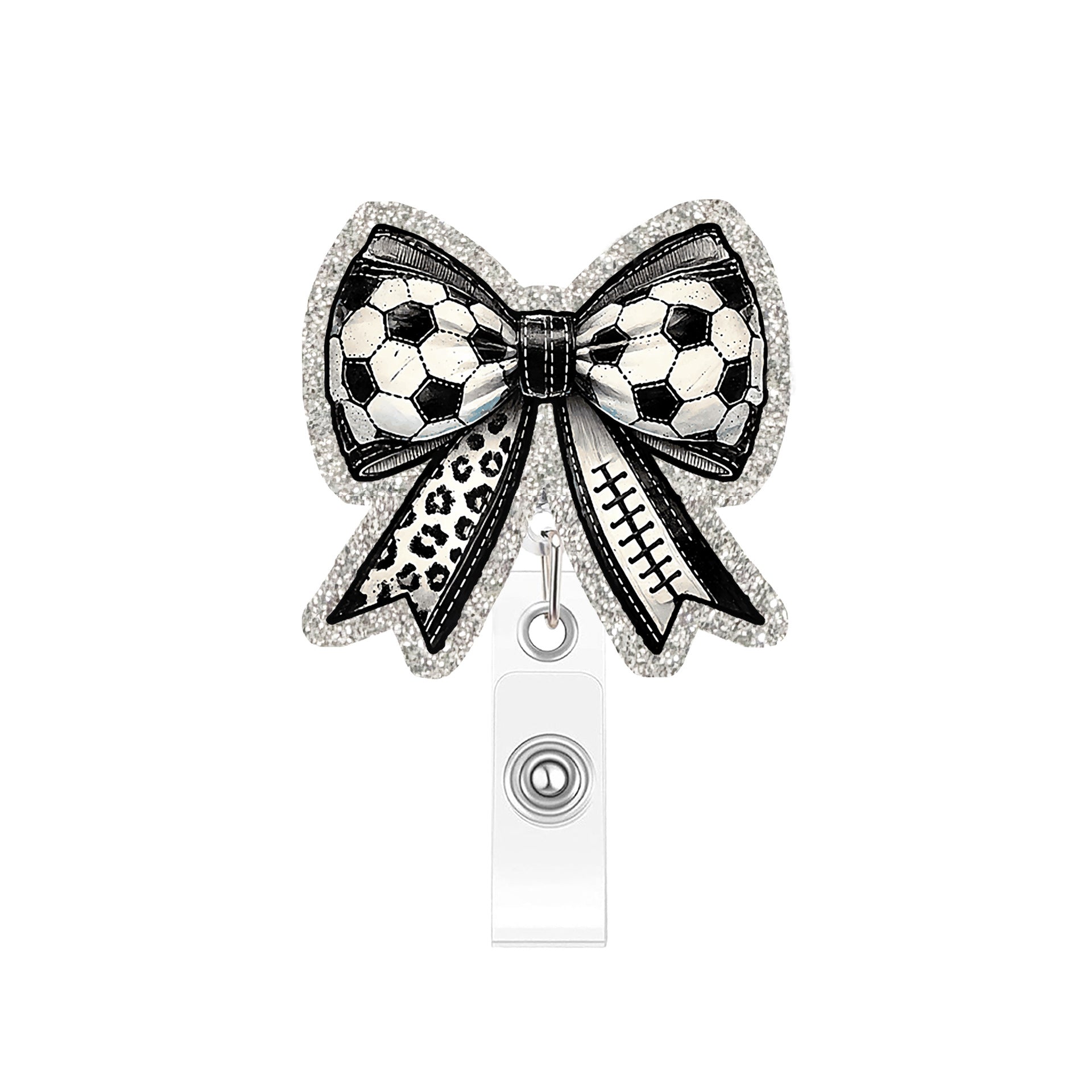 Wholesale 2026 World Cup Football Glitter Acrylic Easy-Pull Badge Holder ID Card Clip Fashion Accessory