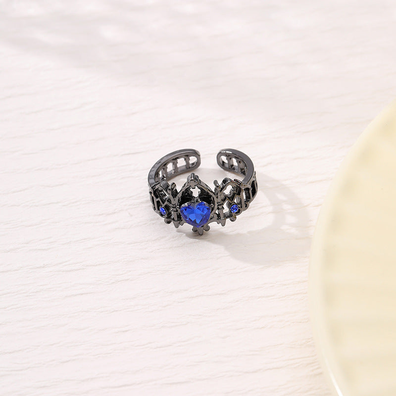 Wholesale Gothic style cross crown love ring