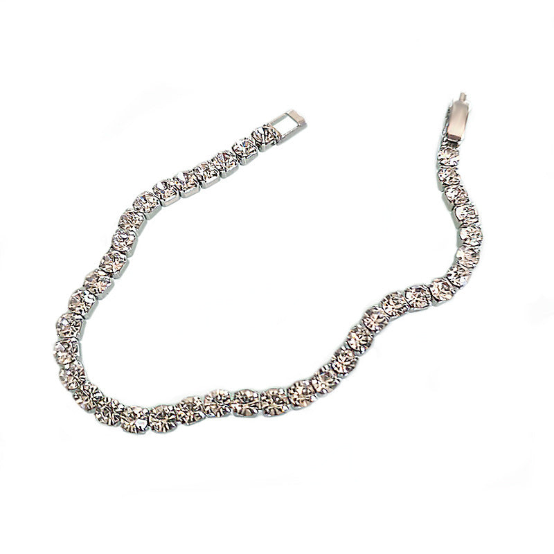 Wholesale  4mm rhinestone claw chain titanium steel bracelet