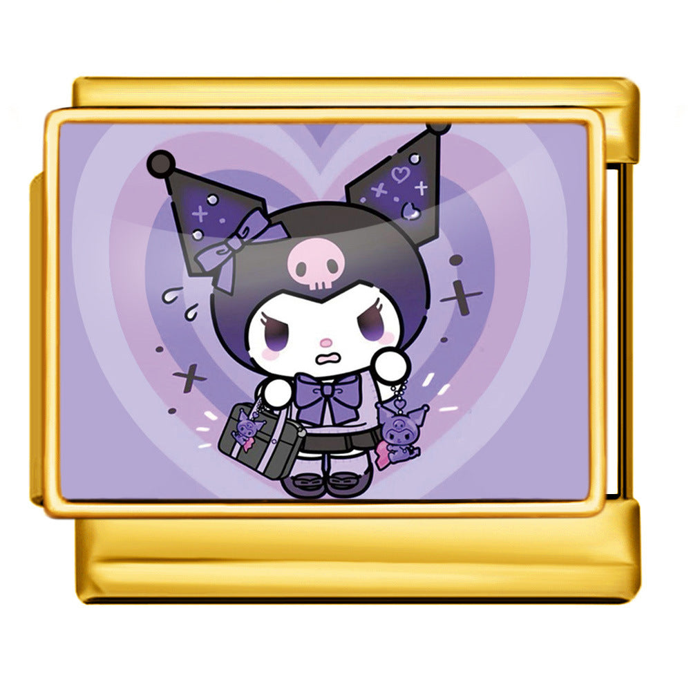 Wholesale 9mm Italian Charm Starter Bracelets DIY square Single Section Creative Stainless Steel Composable Bracelet