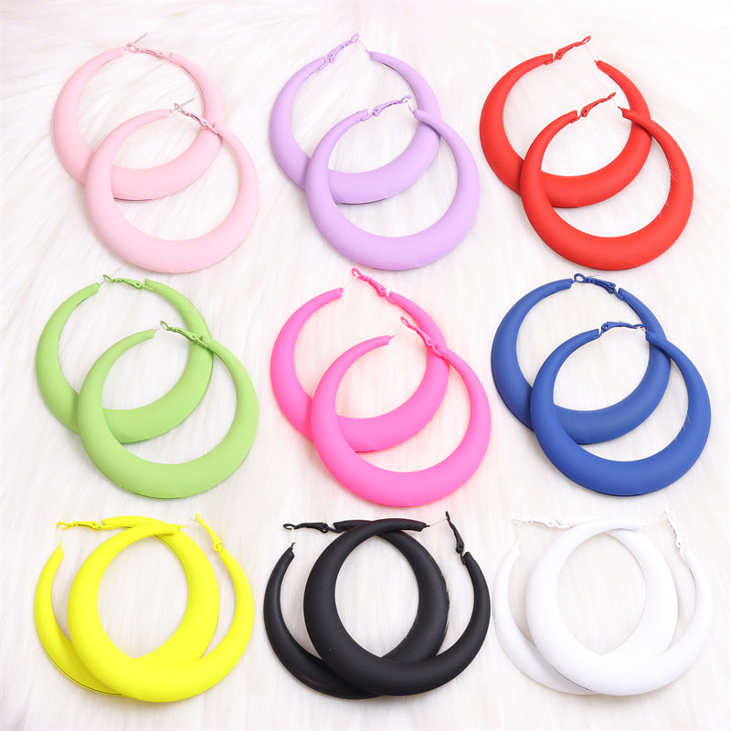 Wholesale 7CM spray paint big earrings