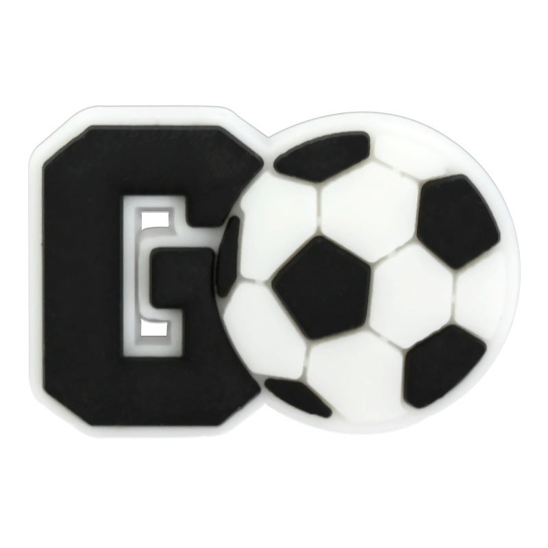 Wholesale Random 100pcs football series  PVC Soft Rubber Shoe Buckle Decoration