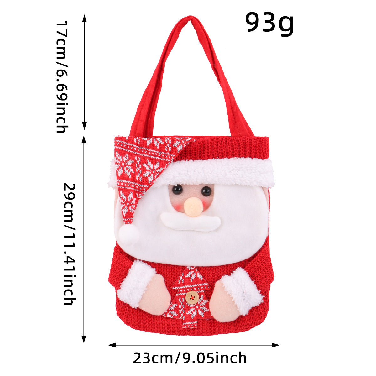 Wholesale Cute cartoon red  snowman old man candy tote bag Christmas decoration