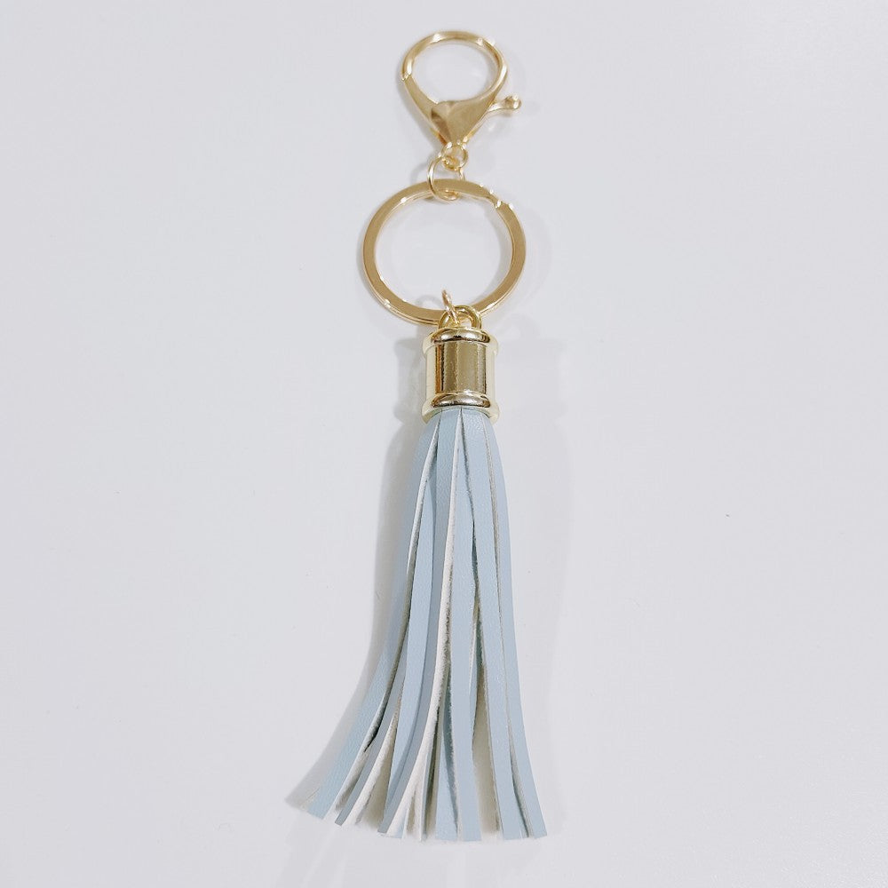 Wholesale Leopard Color Leather Tassel Keychain