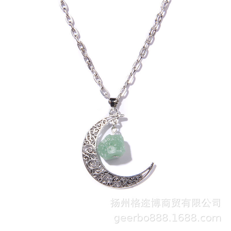 Wholesal women's alloy moon pendant fashion necklace