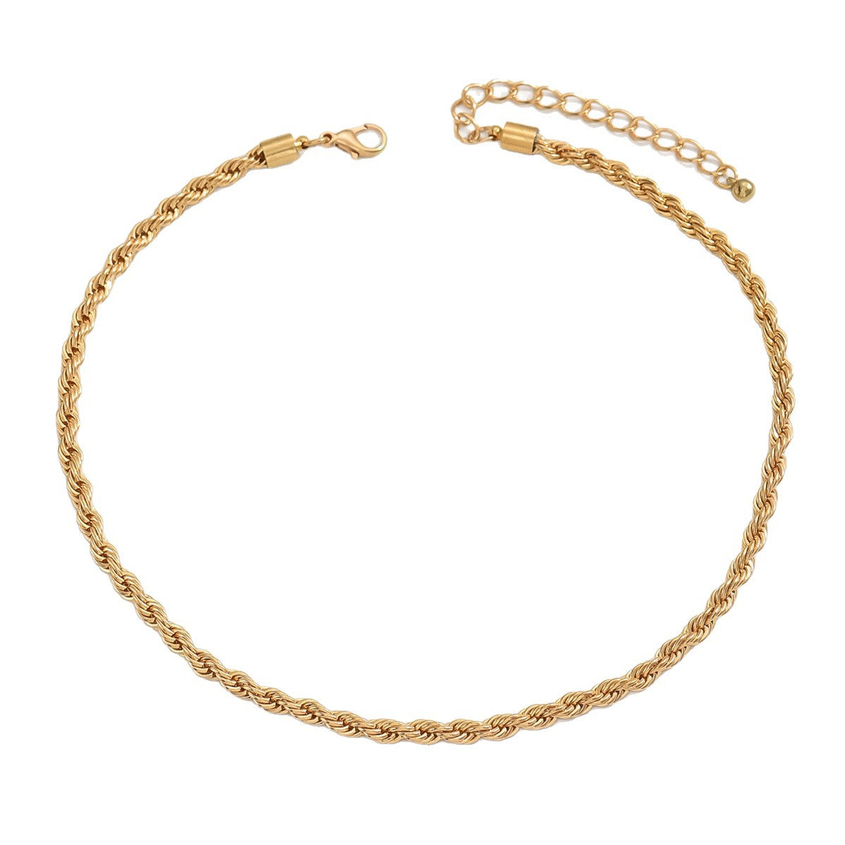 Wholesale minimalist gold-plated braided chain choker necklace