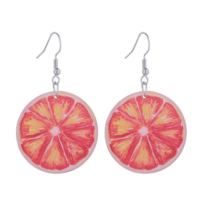 Wholesale Summer Fruit Acrylic Double-Sided Earrings
